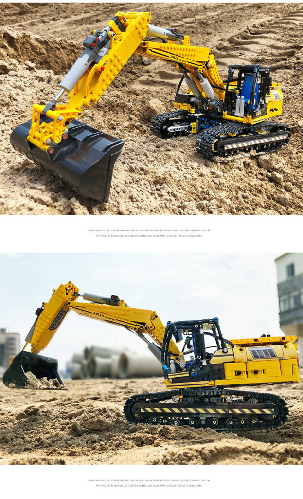 Ferngesteuerter Bagger 2,4 GHz – Mit Licht & Sound, Metallschaufel, 680° Drehung, 2 Akkus