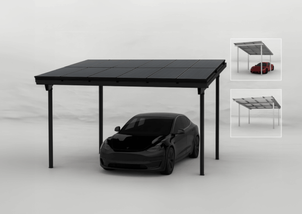 RUKSOLAR Doppel-Carport für 2 PKW 6x5m – Solartauglich Aluminium-Gestell 6,8kWp